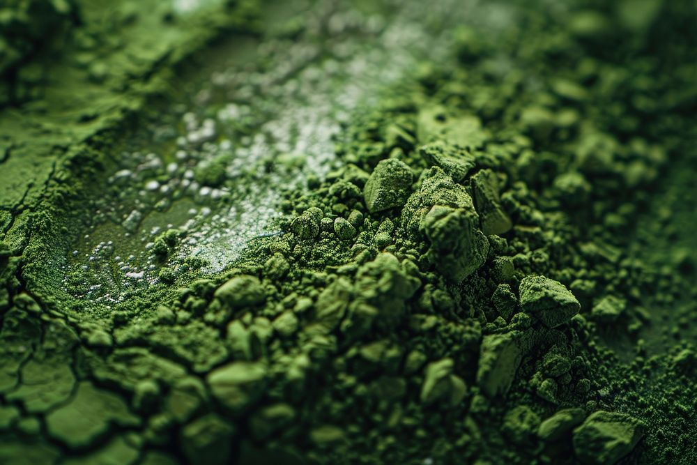 Matcha powder texture vegetation green algae.