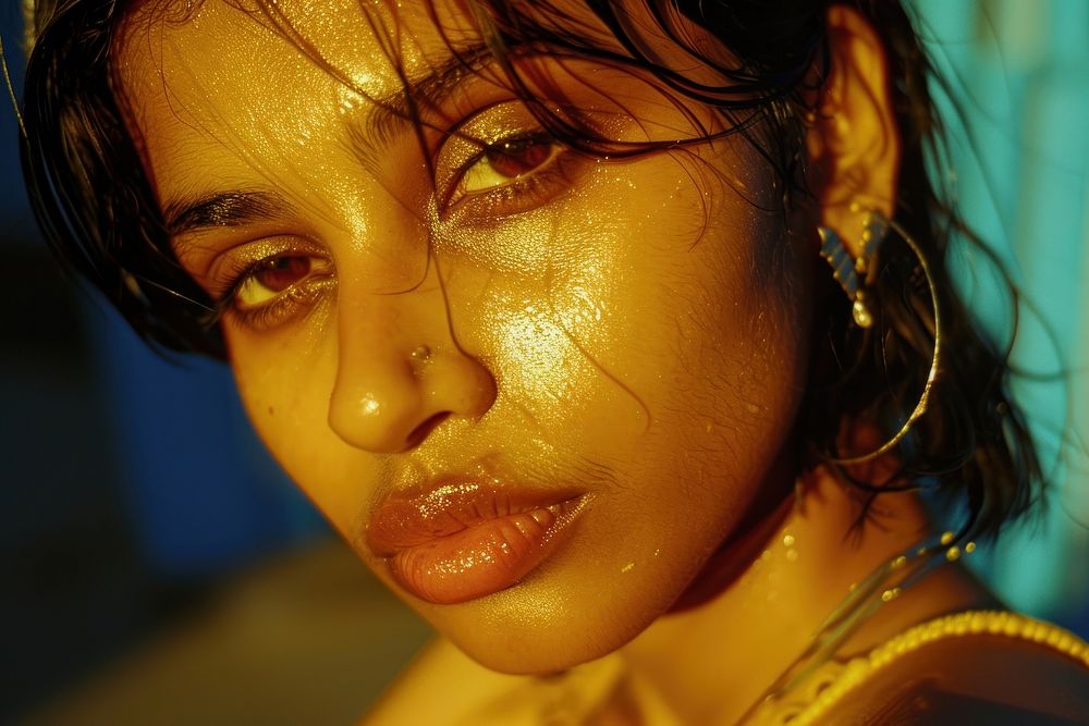 Young indian woman accessories accessory sweating.