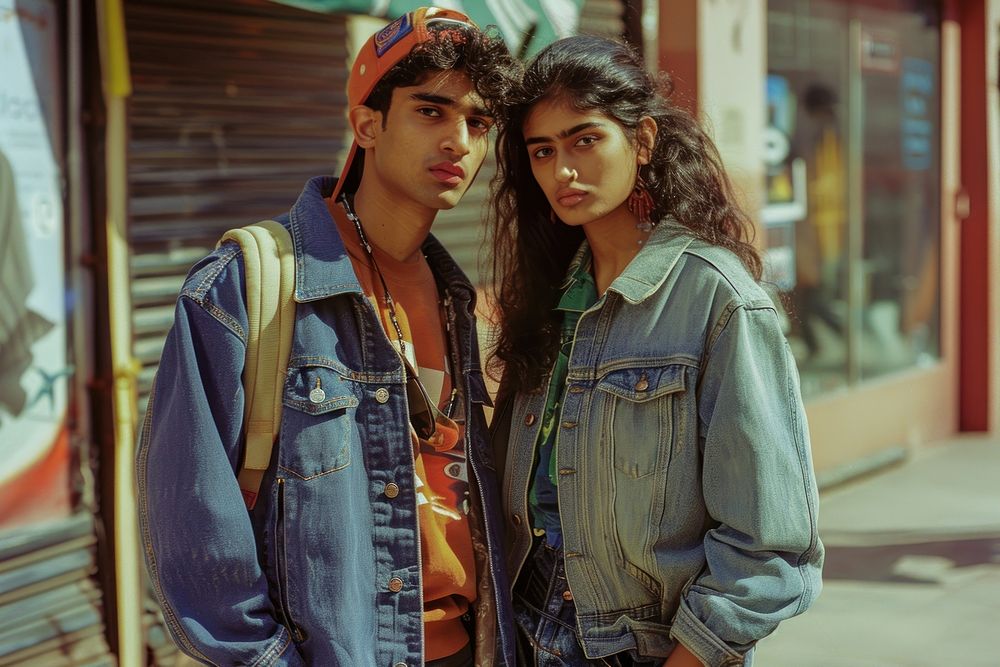 Young indian man and woman accessories accessory necklace.