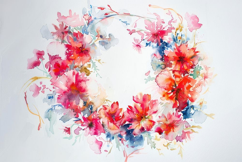 Flower wreath graphics painting pattern.
