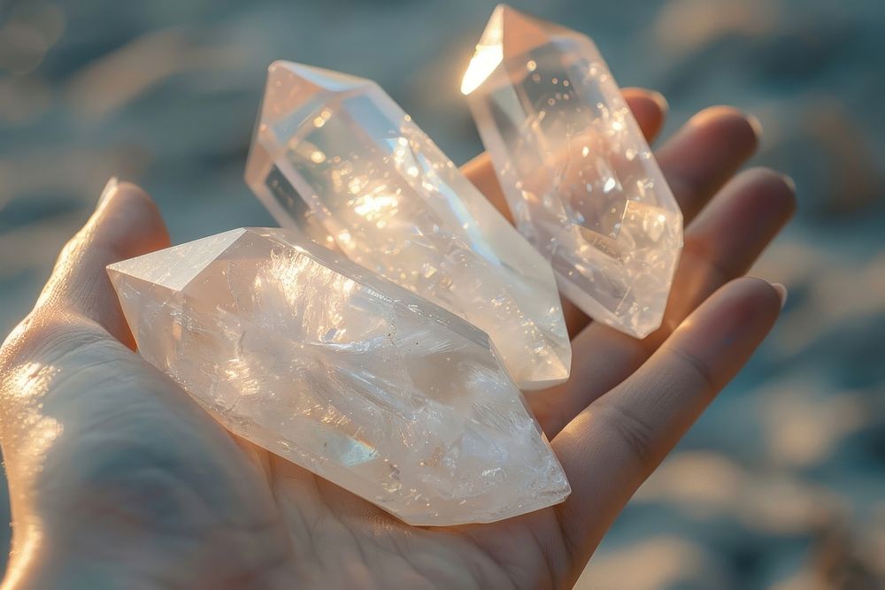 A hand hold 3 crystal healing quartz accessories accessory gemstone.