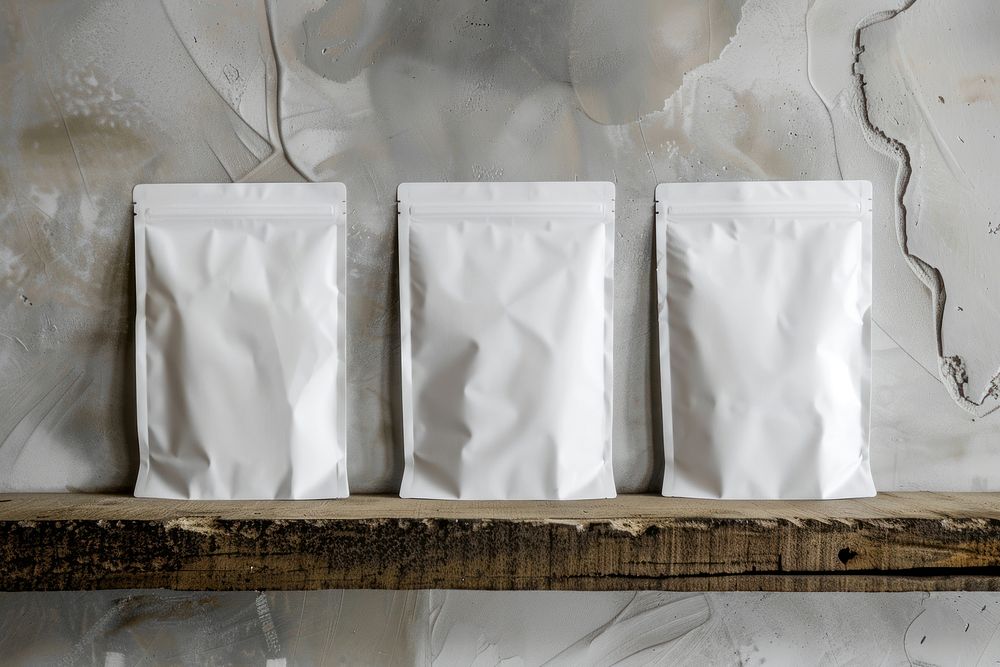 Paper pouchs mockup food powder flour.