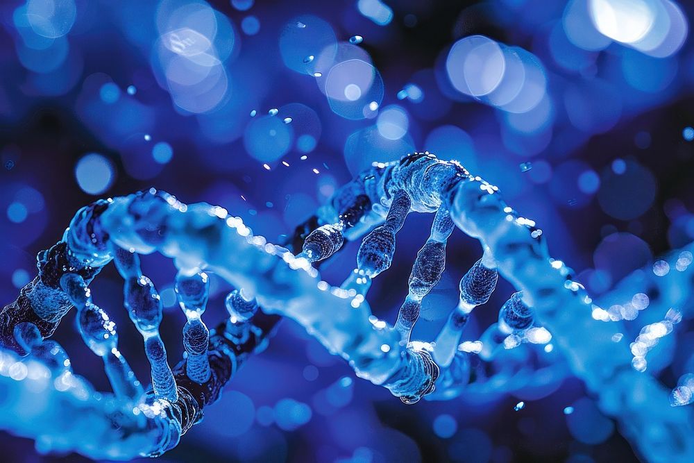 DNA strand blue person human.