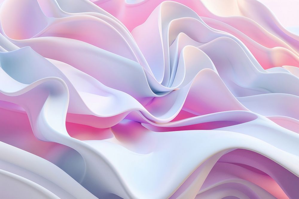 Abstract wavy formation of ribbon cloths 3D rendered illustration petal backgrounds creativity.