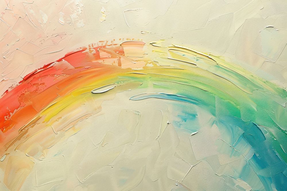 Oil painting of a close up on pale rainbow backgrounds drawing art.