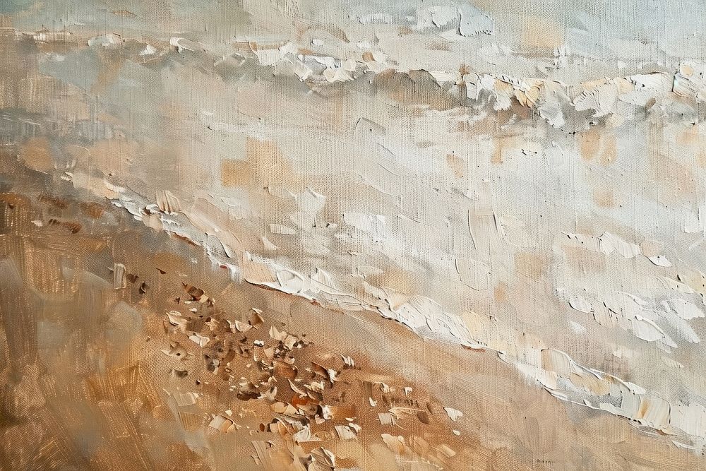 Oil painting of a close up on pale beach backgrounds textured abstract.