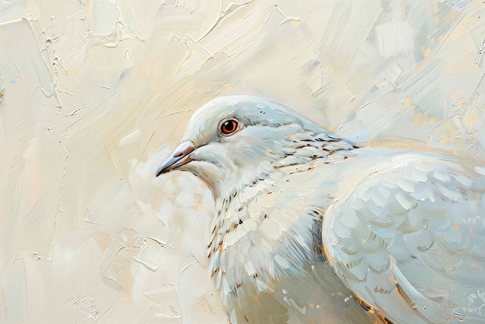Oil painting of a close up on pale bird backgrounds animal wildlife.