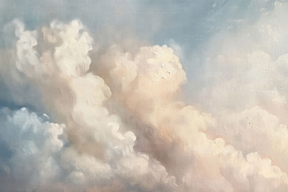 Oil painting of a close up on pale cloud backgrounds nature sky.
