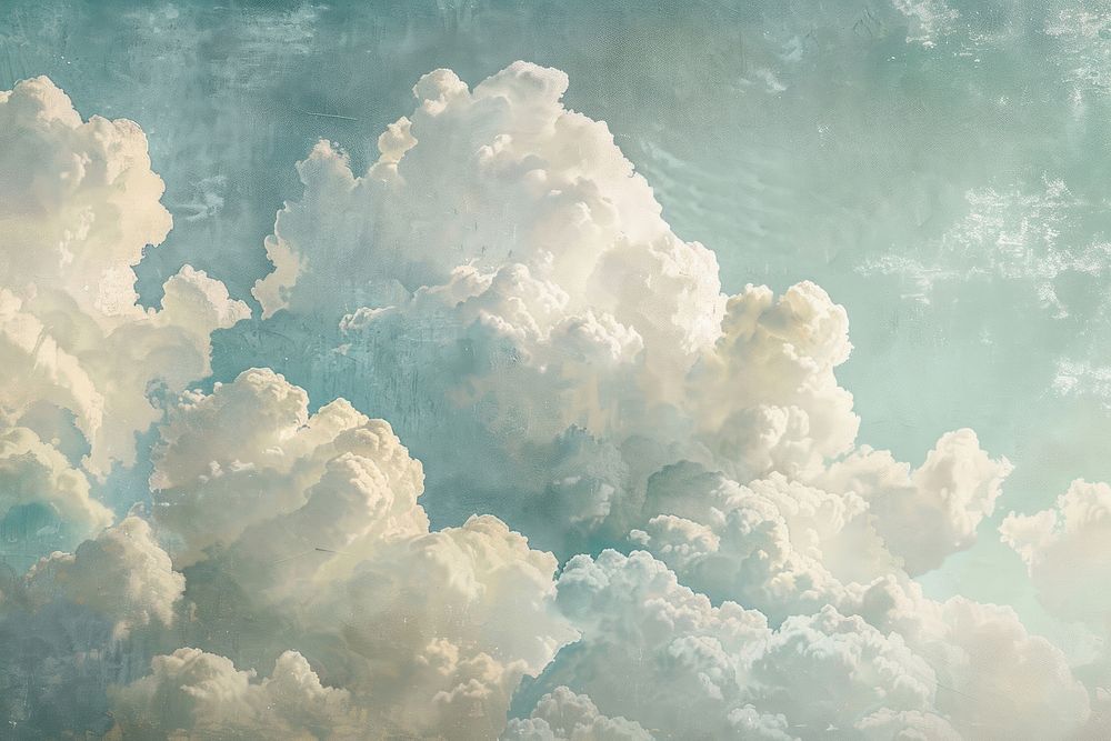Oil painting of a close up on pale cloud backgrounds outdoors nature.