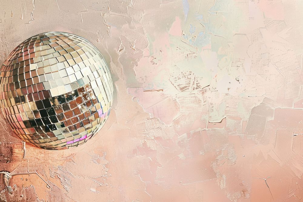 Oil painting of a close up on pale disco ball backgrounds sphere celebration.