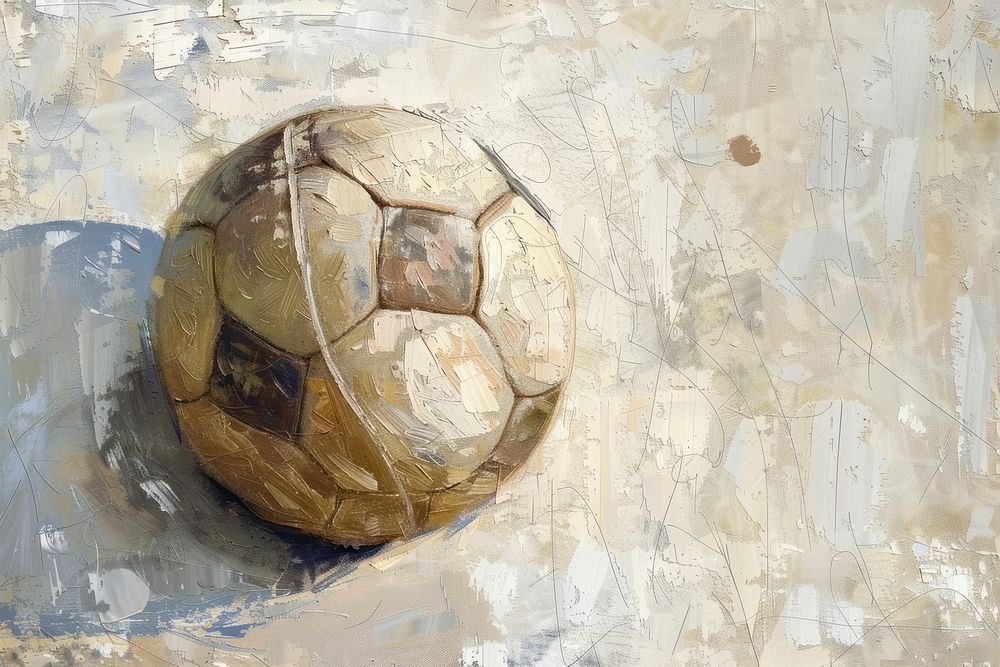 Oil painting of a close up on pale football backgrounds sports old.