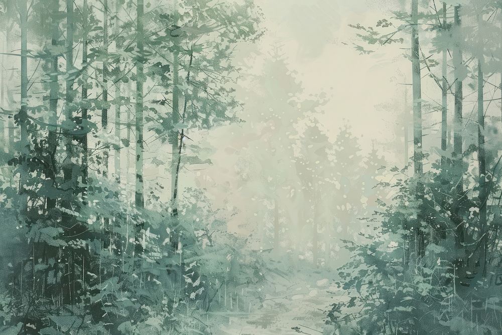 Oil painting of a close up on pale forest backgrounds outdoors woodland.