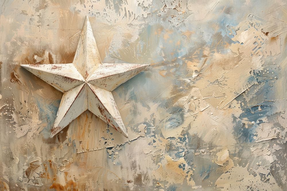 Oil painting of a close up on pale star backgrounds old creativity.