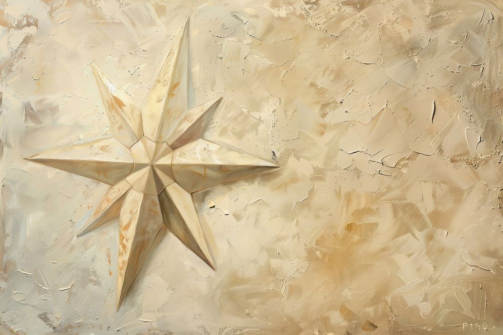 Oil painting of a close up on pale star backgrounds creativity decoration.