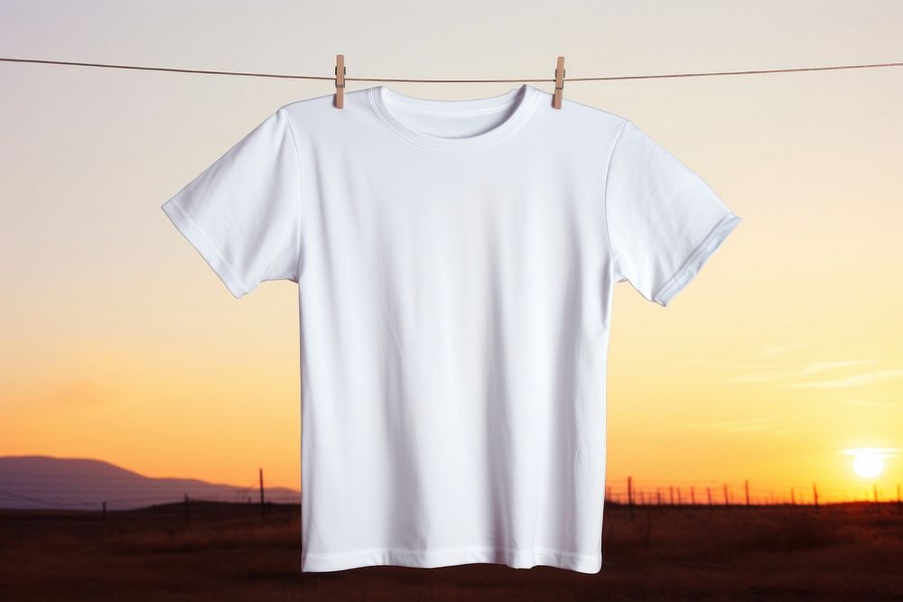T shirt mockup t-shirt clothing outdoors.