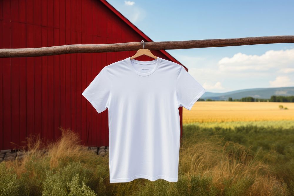T shirt mockup t-shirt countryside clothing.