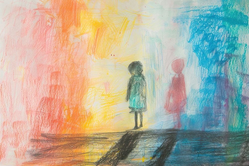 Empathy concept on paper with pastel colors painting clothing apparel.