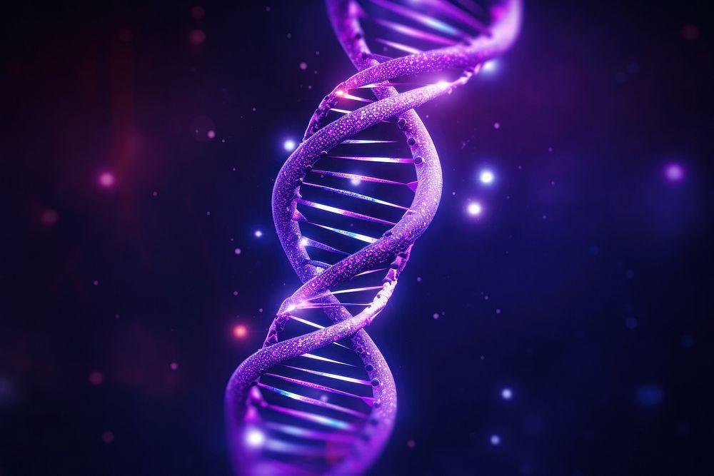 Approximate the DNA molecule purple astronomy outdoors.