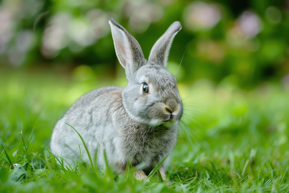 Gray rabbit animal mammal rodent.