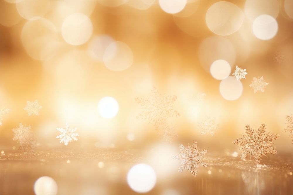 Gold bokeh snowflakes background backgrounds nature gold.