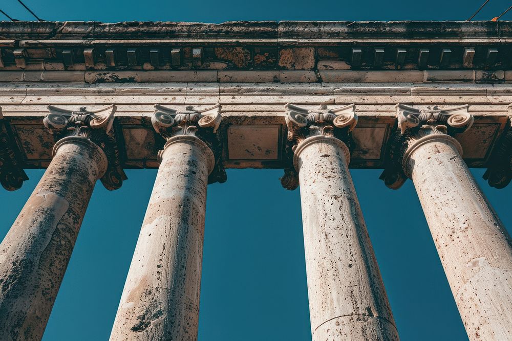 Pillars of Roman-era Temple architecture temple building column.