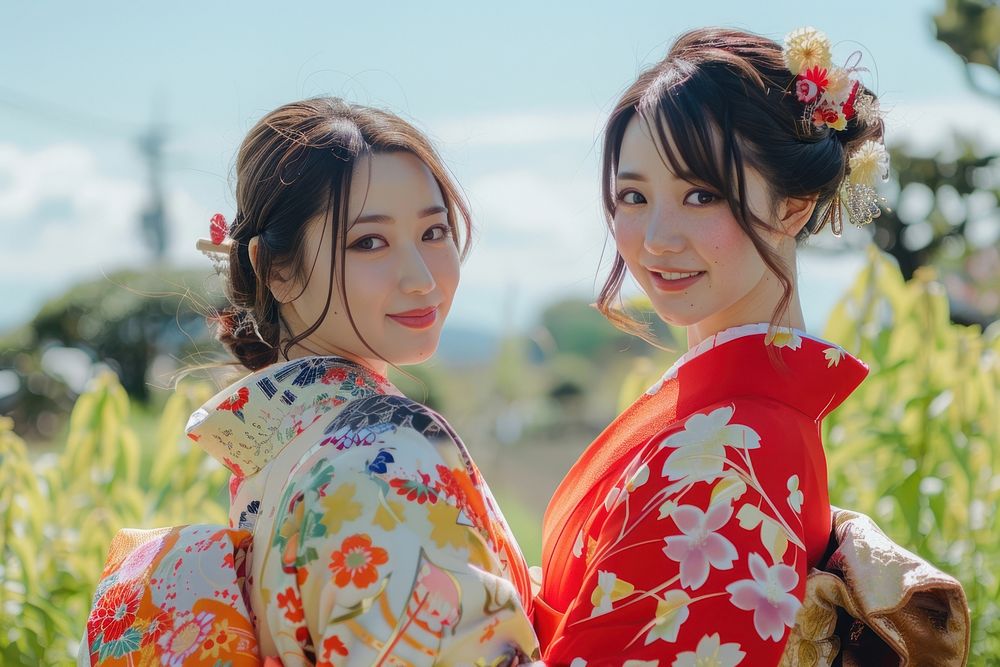 Smiling Yukata 2 women fashion kimono adult.