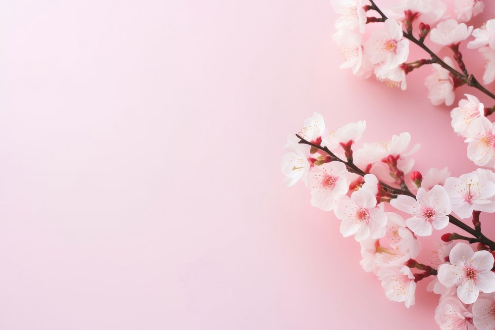 Spring pink flower border background backgrounds blossom nature.
