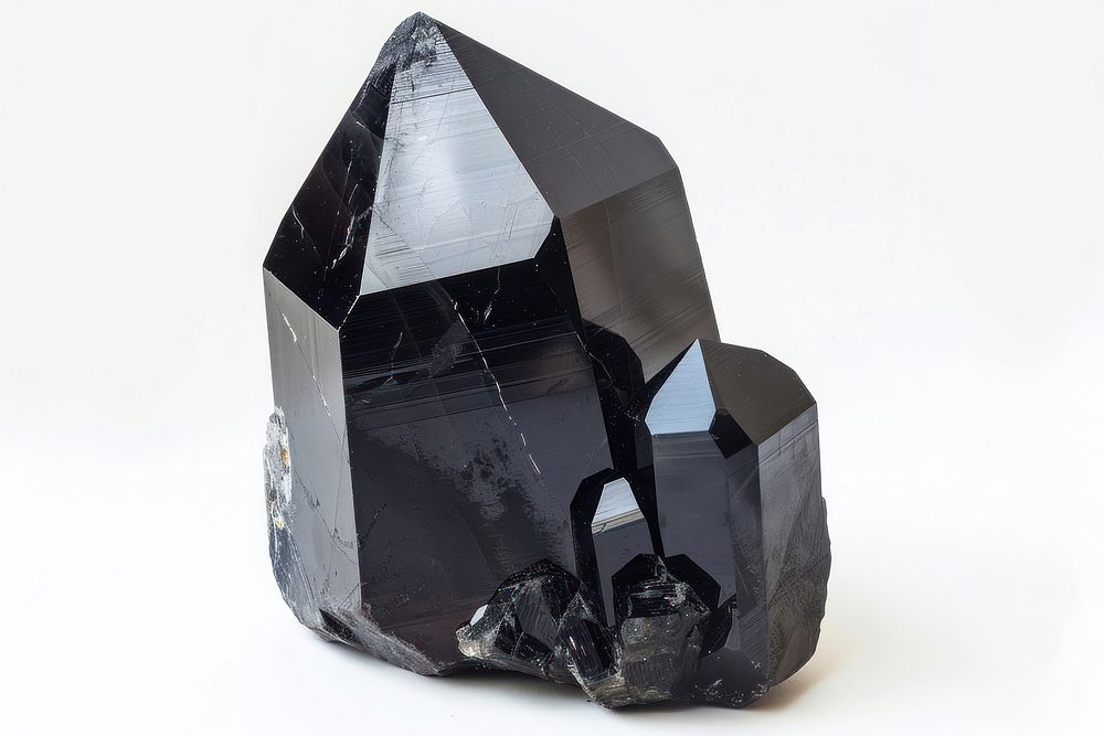 Black onyx crystal anthracite mineral quartz.