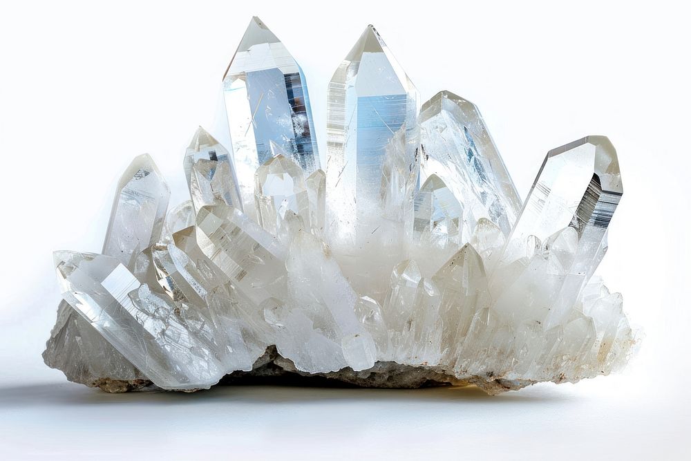 Clear quartz crystal chandelier mineral lamp.