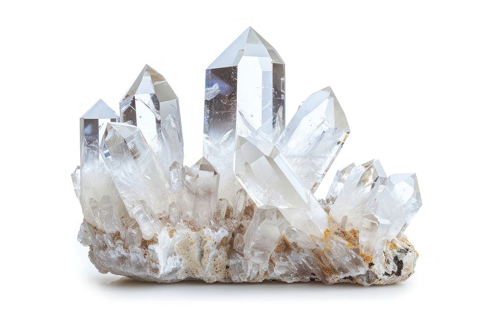 Clear quartz crystal mineral.