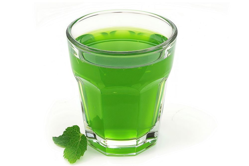 Green juice beverage cocktail alcohol.