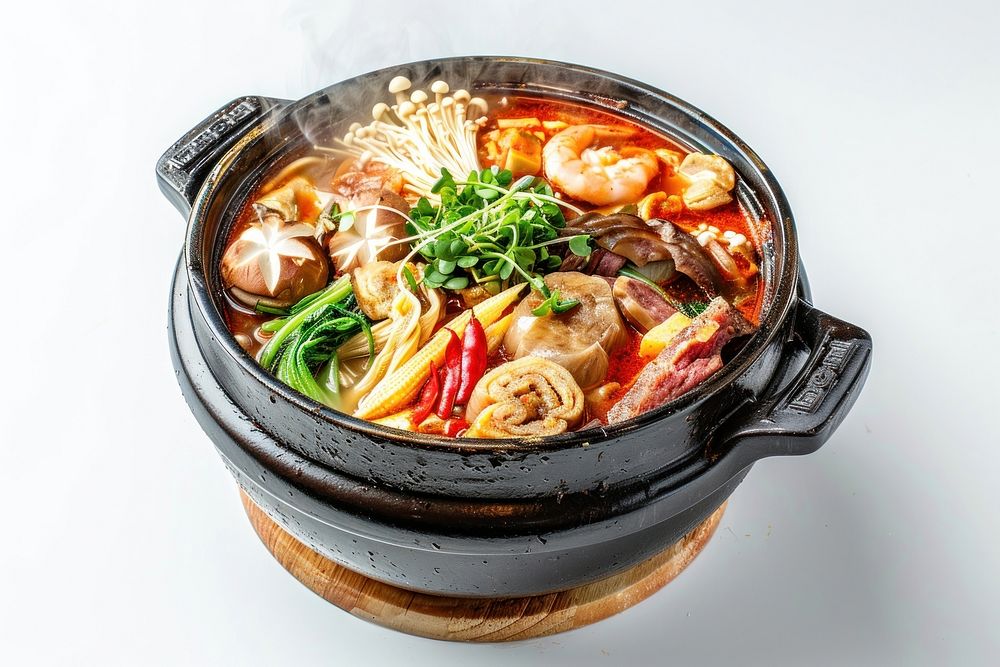 Hot pot food cookware dish.