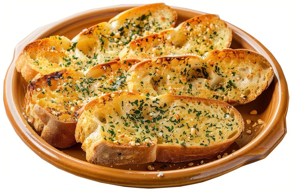 Photo of garlic bread toast plate food.