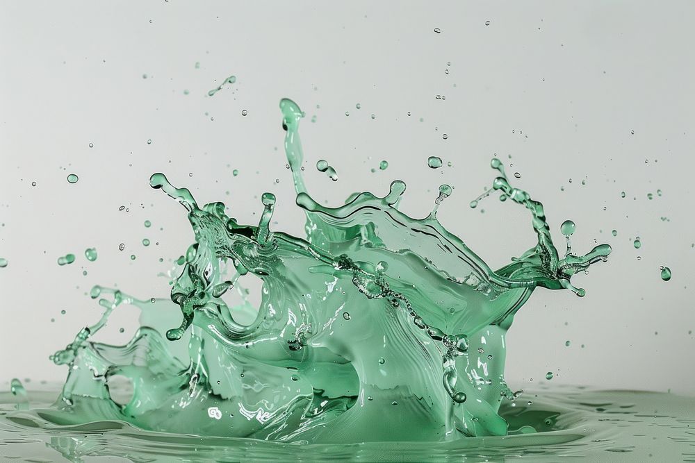 Green water splash outdoors droplet person.
