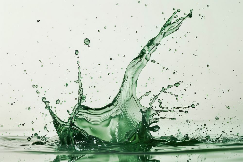 Green water splash droplet person human.