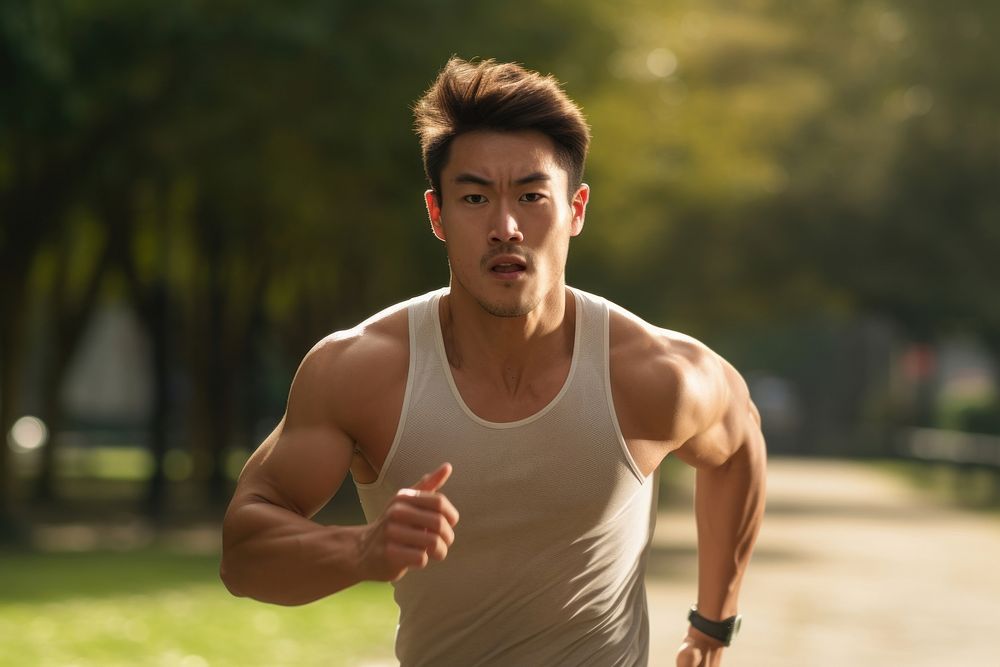 Sout east asian male athletic running clothing apparel.