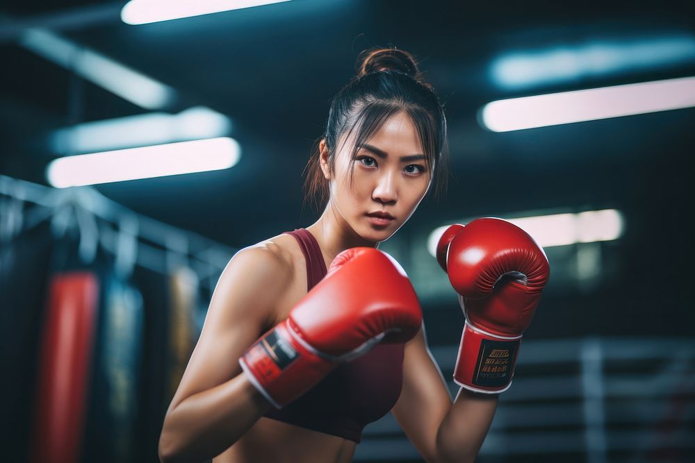 Sout east asian female athletic boxing appliance clothing.