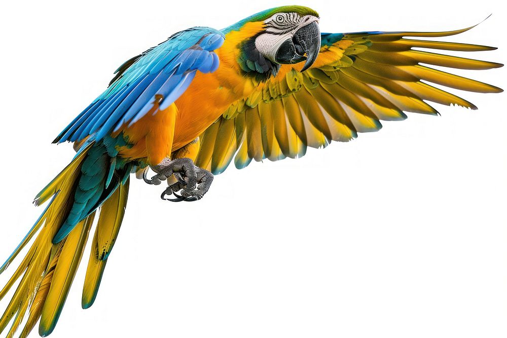 Macaw fly animal parrot bird.