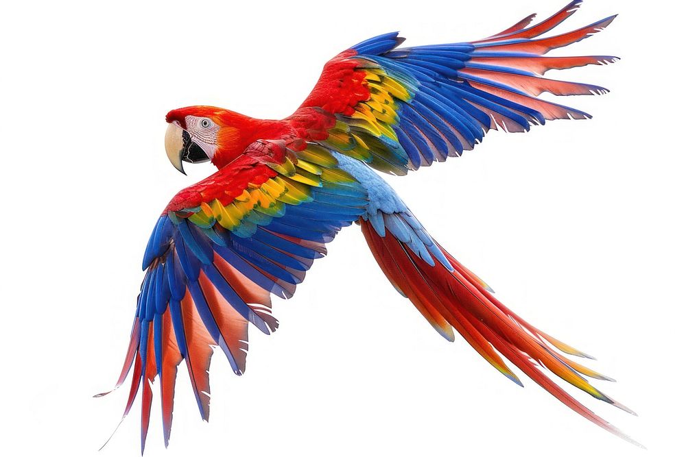 Macaw fly animal parrot bird.