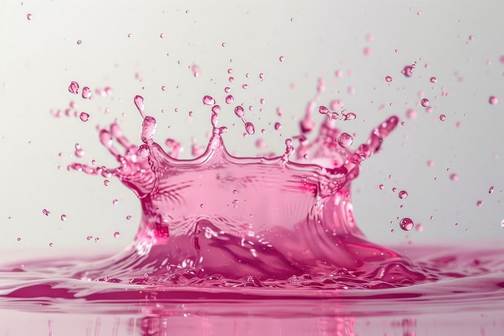 Pink water splash droplet purple.