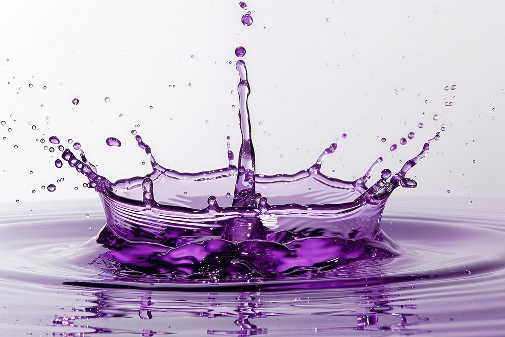 Purple water splash outdoors droplet nature.