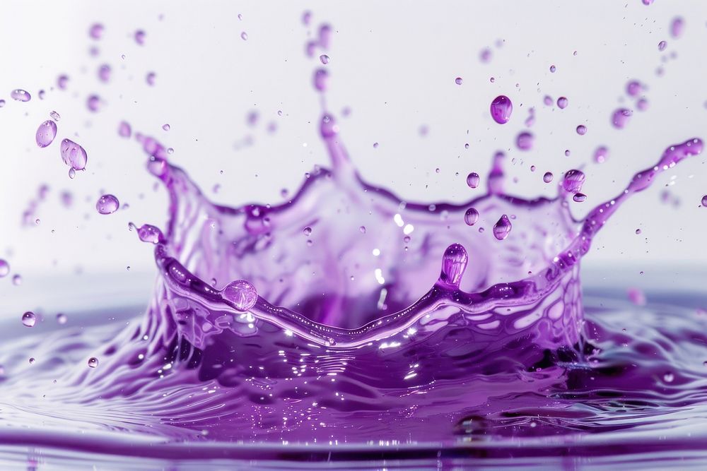 Purple water splash outdoors droplet.