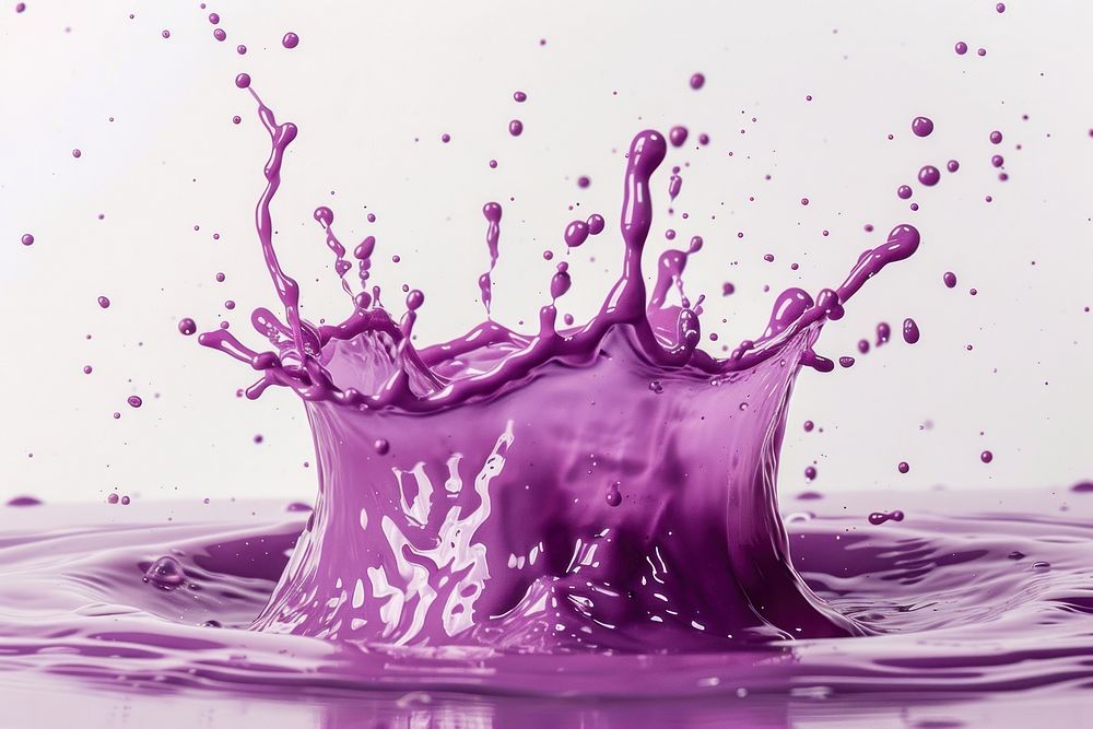 Purple water splash clothing droplet apparel.