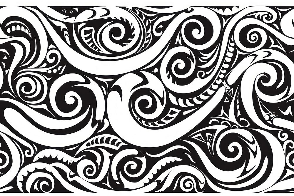 Maori Pattern royalty pattern blackboard graphics.