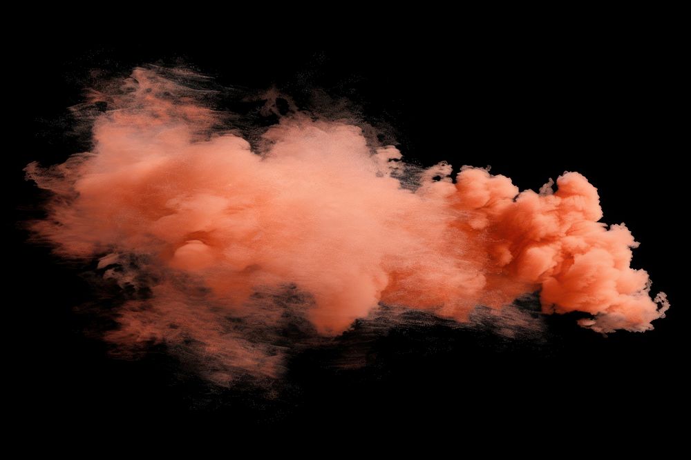 Red smoke black background fragility explosion.