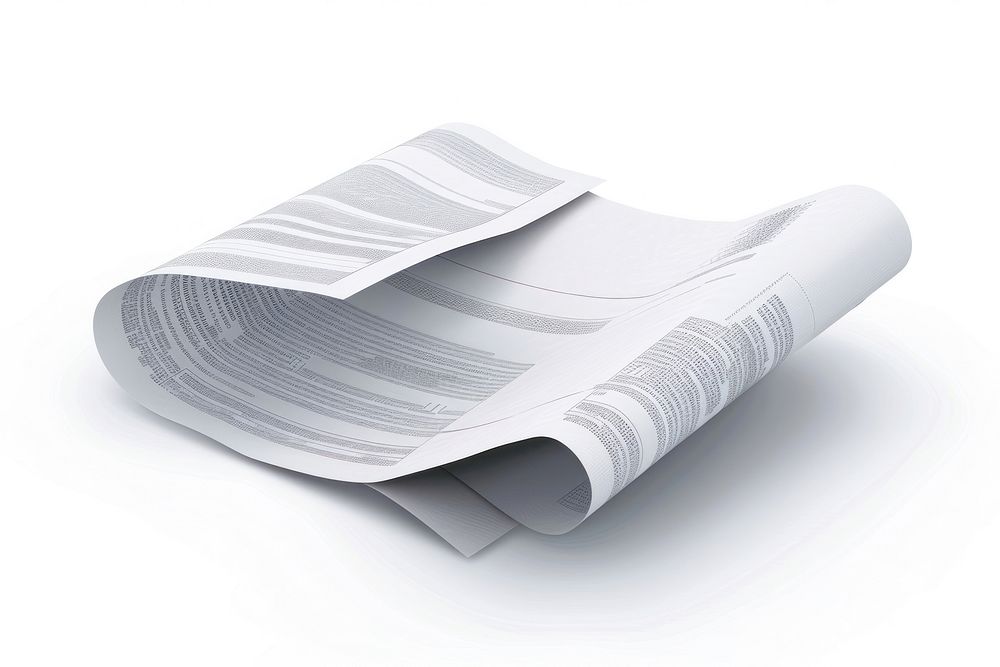 Receipt newspaper document folded.