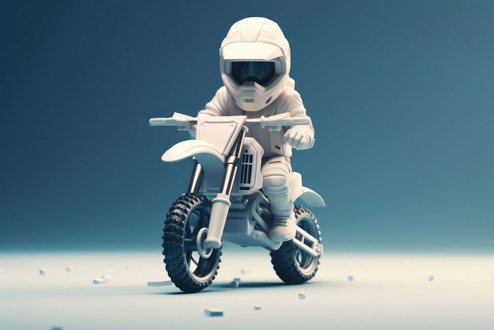 Toy motorcycle vehicle helmet transportation.