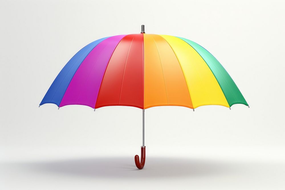 Rainbow umbrella white background protection sheltering.