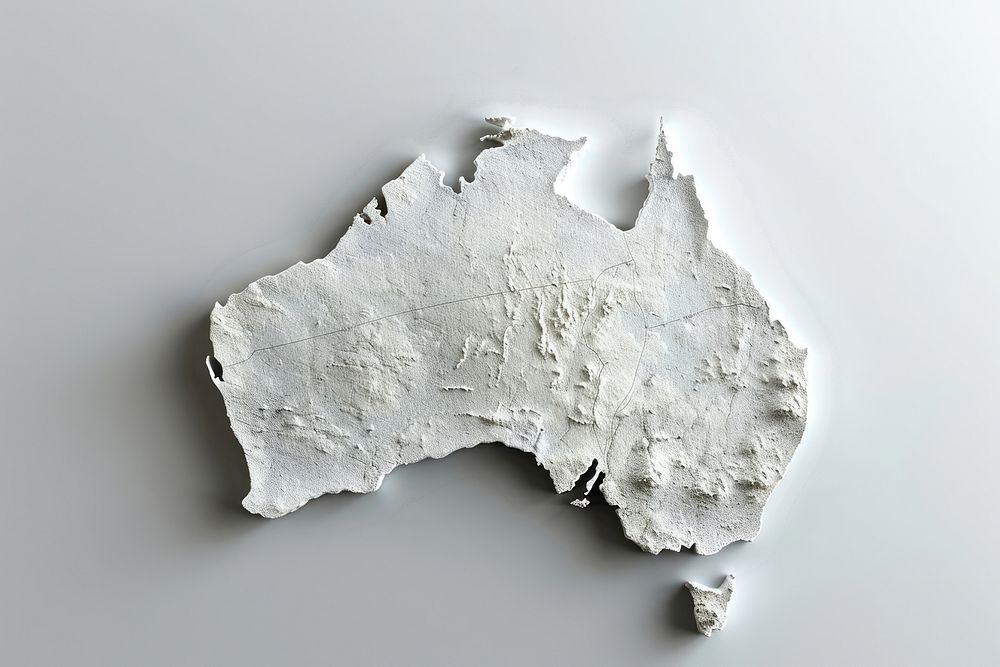3d render of australia map rough concrete accessories chandelier accessory.
