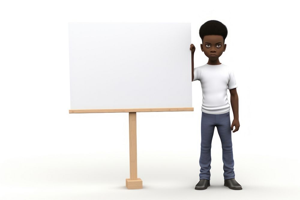 Black guy white background portrait standing.